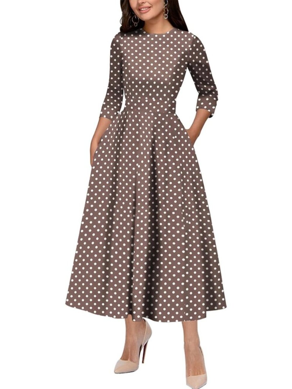 Vintage 1950s Cocktail Midi Dress for Women | Retro Style, Elegant Party Wear
